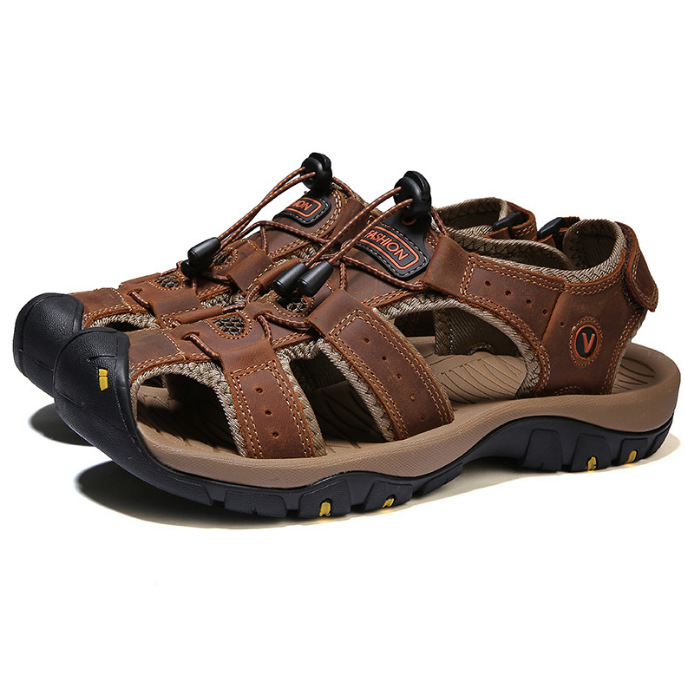 Sandalias Playeras Cerradas para Hombre Transpirables de PU y Caucho image 6