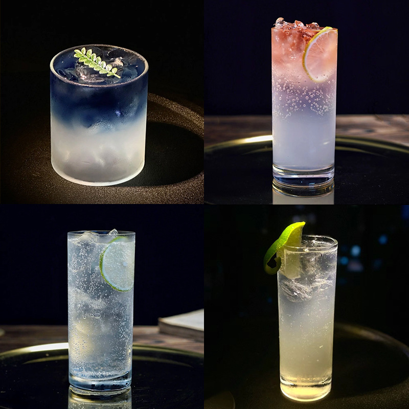 Colin Cup Bar Long Drink Cup Straight Cup Glass Creative Long Island Ice Tea Wave Cup Mixing Cocktail Cup