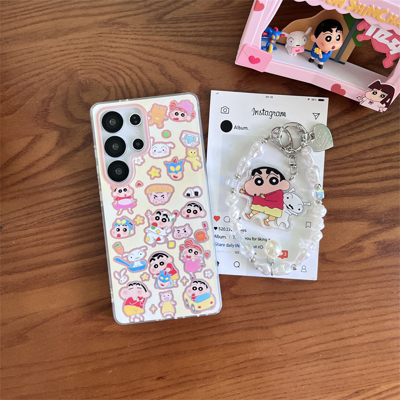 日本と韓国の漫画フルスクリーン Xiaoxin Samsung S25Ultra レーザーケース Samsung S24+/S23plus 携帯電話ケースに適しています|undefined