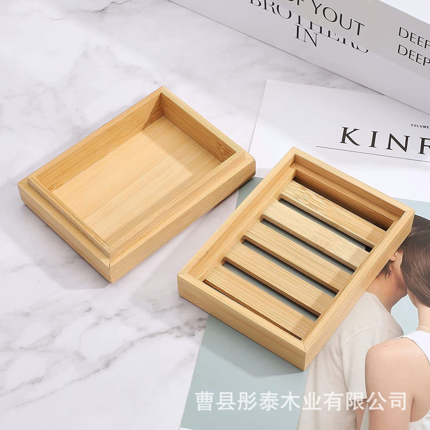Wooden Soap Holder Bathroom Soap Dish Natural Handmade Soap Holder with Lid Handmade Wooden Bamboo Soap Box Shower Bathroom Tray