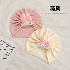 Autumn and winter baby hats for boys and girls, cute rabbit boneless fetal hats, newborn super cute pullover Indian knot hats