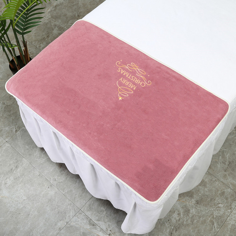 Foot Massage Large Towel, Stool Towel, Foot Bath Mat, Foot Towel, Beauty Salon Massage Therapy Bed Pillow Towel, Thickened, Absorbent, with Engraved Logo