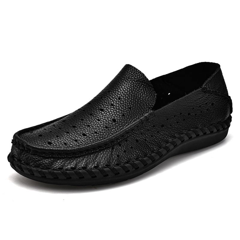 Fábrica directa de cuatro estaciones de comercio exterior zapatos de cuero zapatos de agujero zapatos de negocios zapatos casuales vacíos transpirables zapatos de hombre en stock