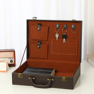 Customized Direct Supply Spot Leather Delivery Box Real Estate Delivery Key Box Delivery Box Contract Information Storage Leather Box