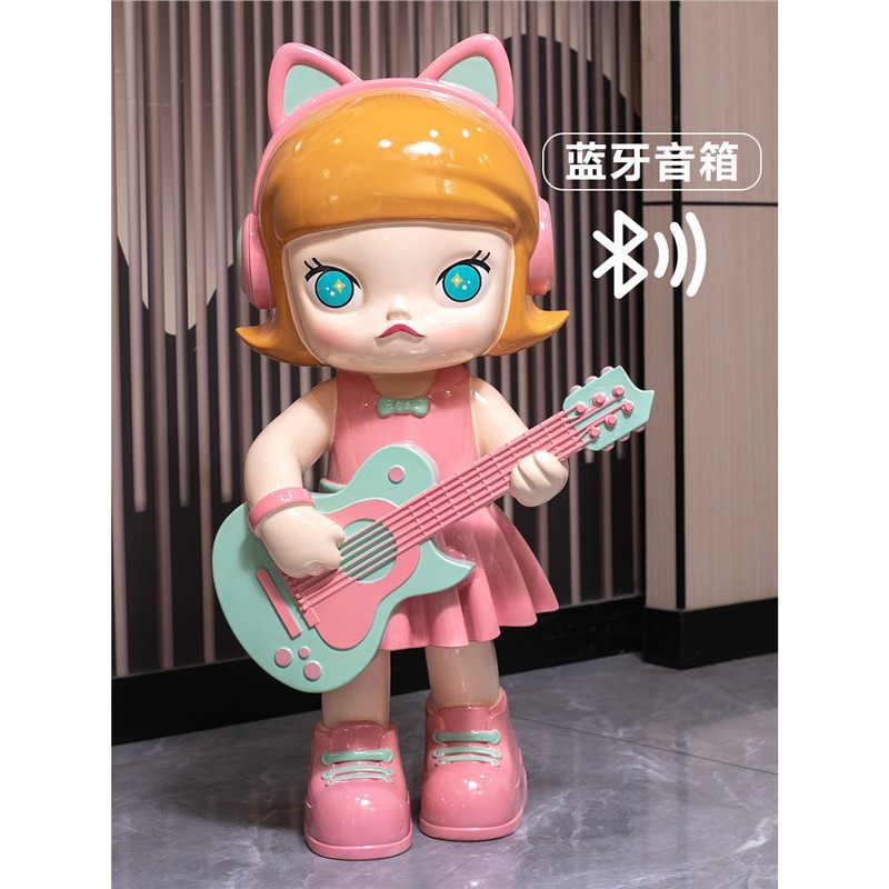 天使茉莉吉他女孩蓝牙音响客厅落地大摆件卡通手办网红家居装饰品|undefined