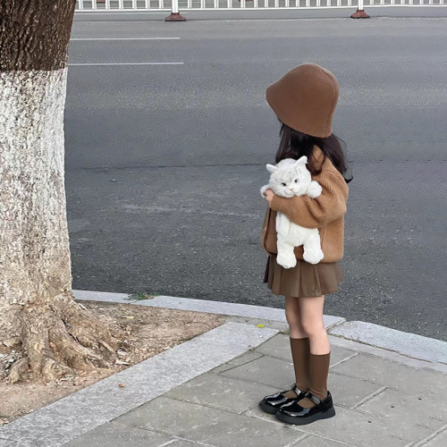 Children's Sweater  Spring and Autumn New Arrival Korean Style Solid Color Wool Cardigan for Boys and Girls, Baby Sweater Jacket Trendy