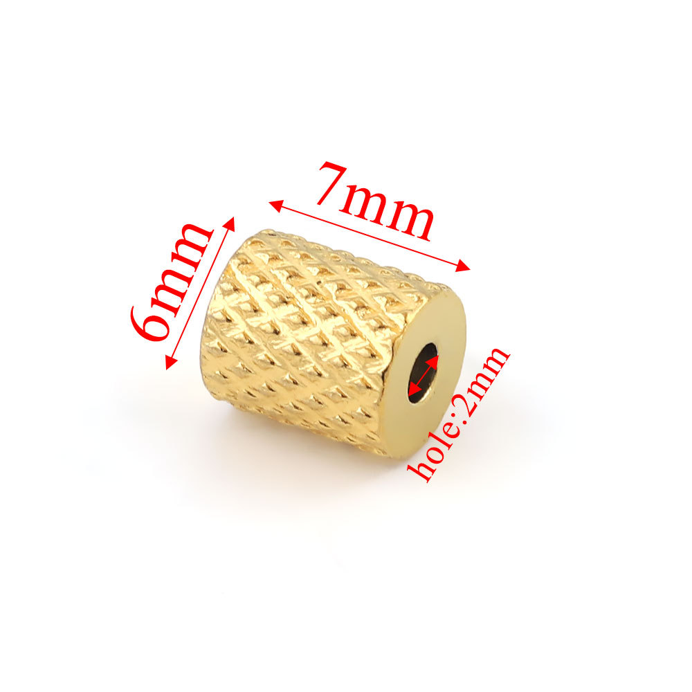 Cuentas de malla de acero inoxidable perlas de perforación perlas de tubo a través del agujero de perforación perlas pulsera de tubo largo cuentas de acero DIY accesorios de joyería hechos a mano