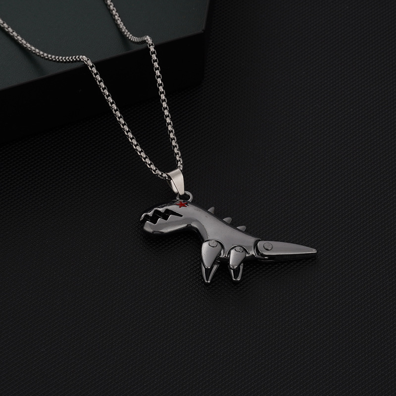 Dinosaur Titanium Steel Necklace For Men And Women Trendy Design_voghion.com