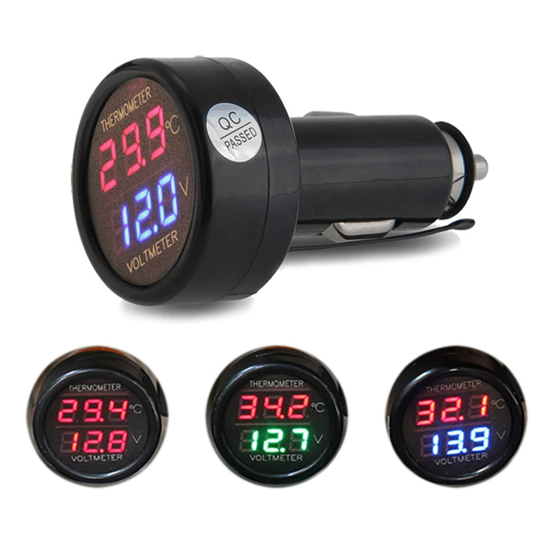 PTV новый 3-в-1 двойной дисплей автомобильный PD QC быстрозарядный автомобиль прикуриватель термометр головка