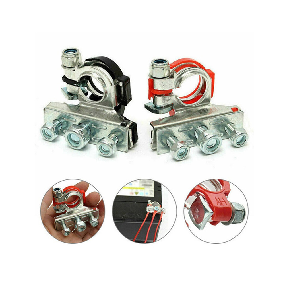 Terminal de la batería conector de hierro galvanizado columna superior abrazadera de la batería de liberación rápida 3-Way conector terminal de la batería