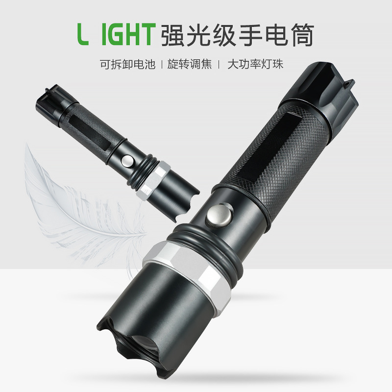 Antorcha de aluminio de alta luz al aire libre enfoque rotatorio portátil led linterna de seguridad baton de tráfico