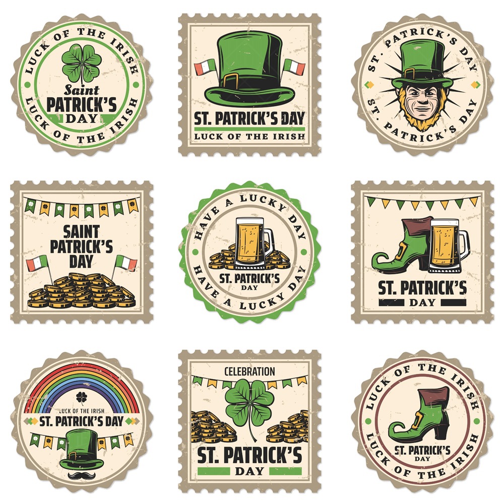 Día de San Patricio del Amazonas decorativo botella de vino pegatinas Festival irlandés etiqueta adhesiva