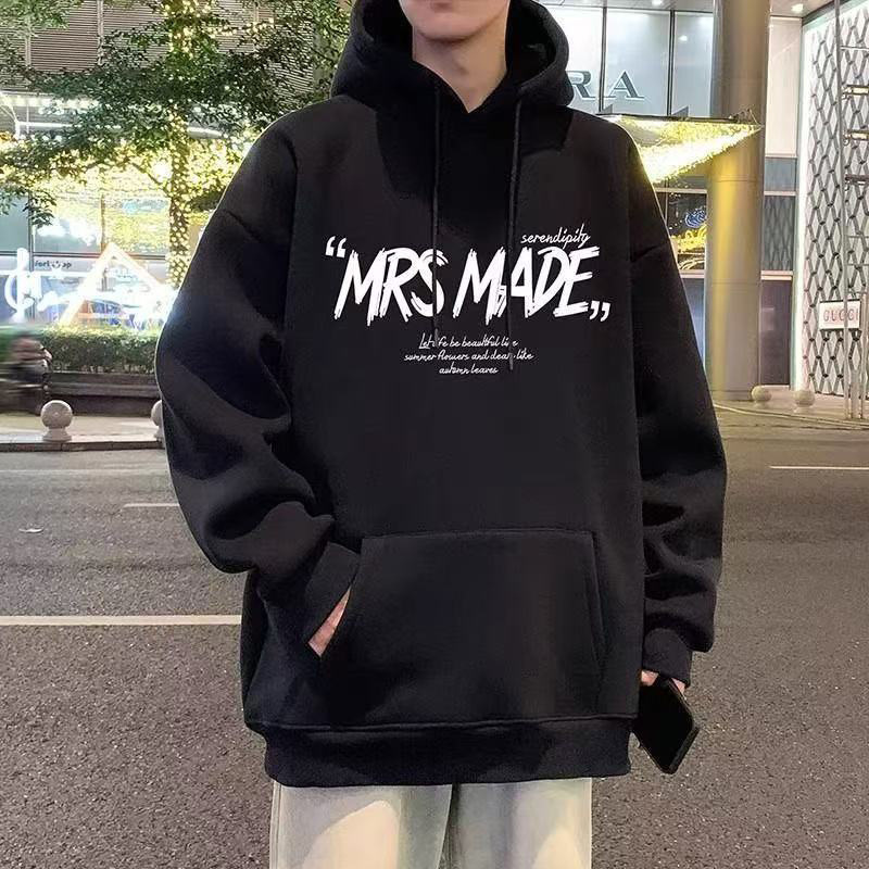 Hong Kong Style Hooded Sweatshirt for Men, Spring and Autumn Trendy Brand Loose Hong Kong Style Casual Top, 2025 New Model Hoodie High Street Jacket Hong Kong Style Hooded Sweatshirt for Men, Spring and Autumn Trendy Brand Loose Hong Kong Style Casual Top, 2025 New Model Hoodie High Street Jacket
