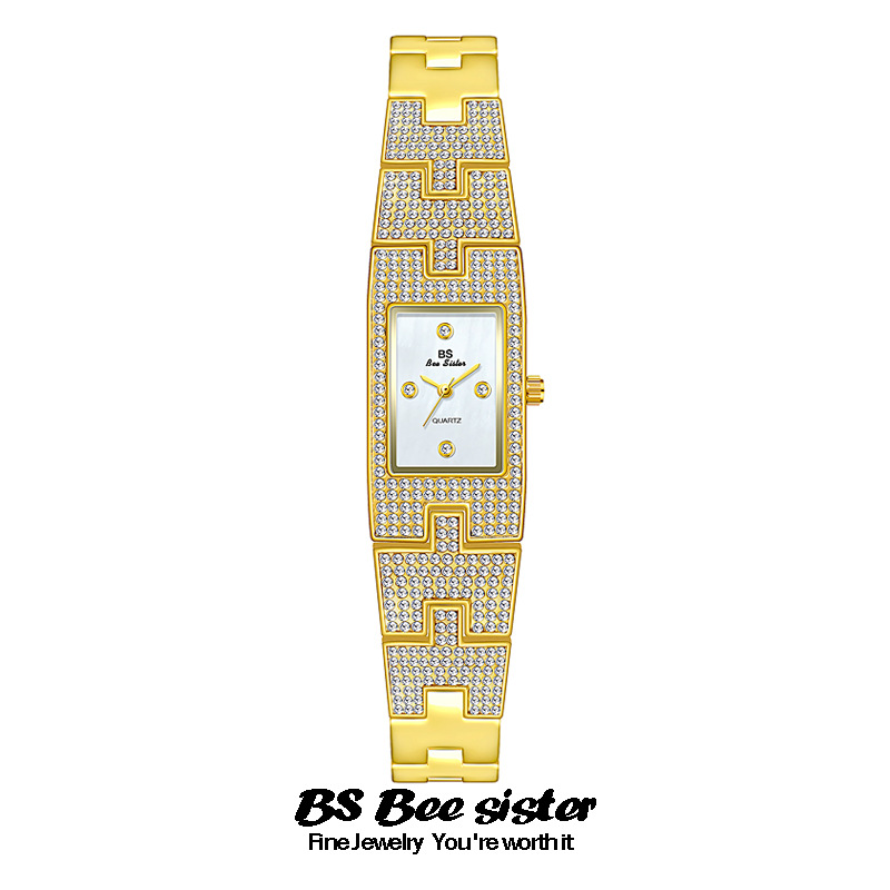 BS新款热销手表厂家直销外贸链表东南亚满钻女表一件代发FA1113