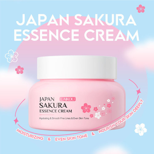 LAIKOU Sakura Essence Cream 60g, Hydrating & Nourishing Skincare Product, English Packaging, Cross-Border