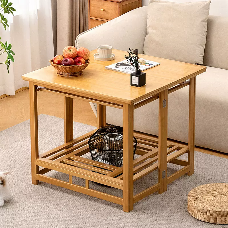 茶几客厅家用多用楠竹烤火桌子新款长方形烤火架折叠简易餐桌冬季