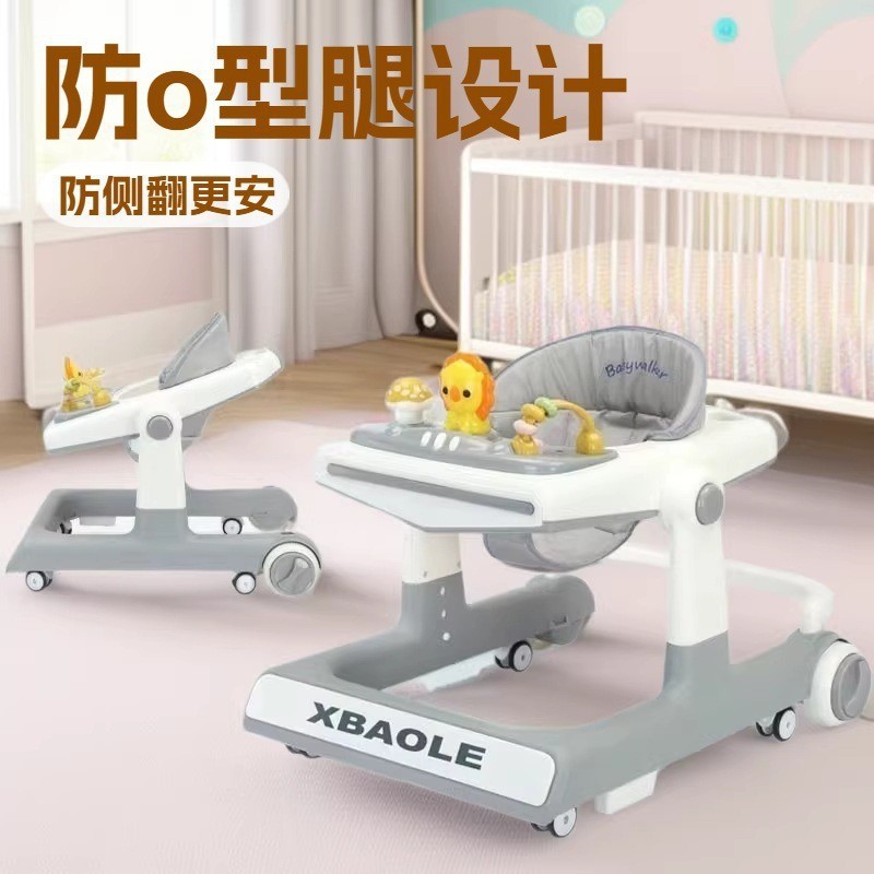 베이비 워커 음악 다기능 안티-O-레그 안티-롤오버 접이식 아기 3 대 1 워커