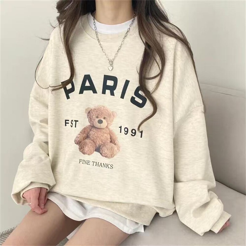 2026 New Korean Letter Print Round Neck Sweatshirt for Women, Autumn and Winter Korean Style Bf Versatile Student Fleece Jacket Top 2026 New Korean Letter Print Round Neck Sweatshirt for Women, Autumn and Winter Korean Style Bf Versatile Student Fleece Jacket Top
