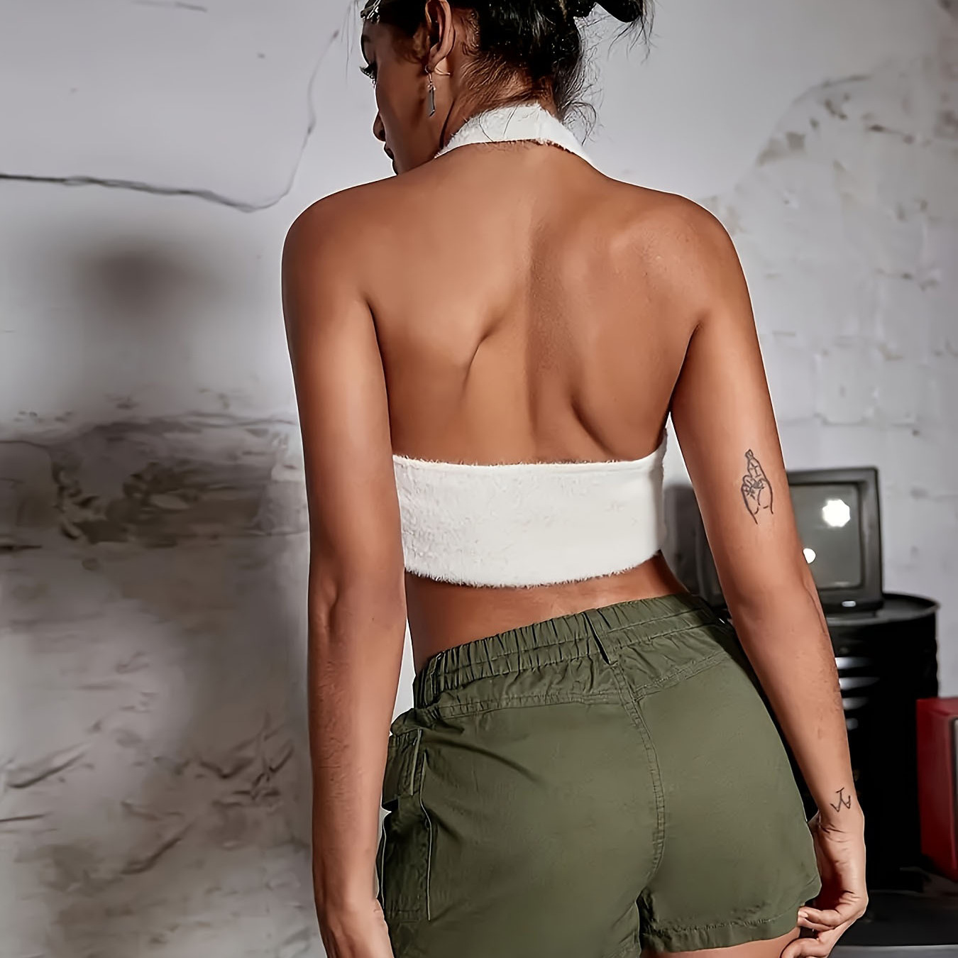 Dames cargo shorts met stretch taille en zakken, casual sportbroekstijl_voghion.com