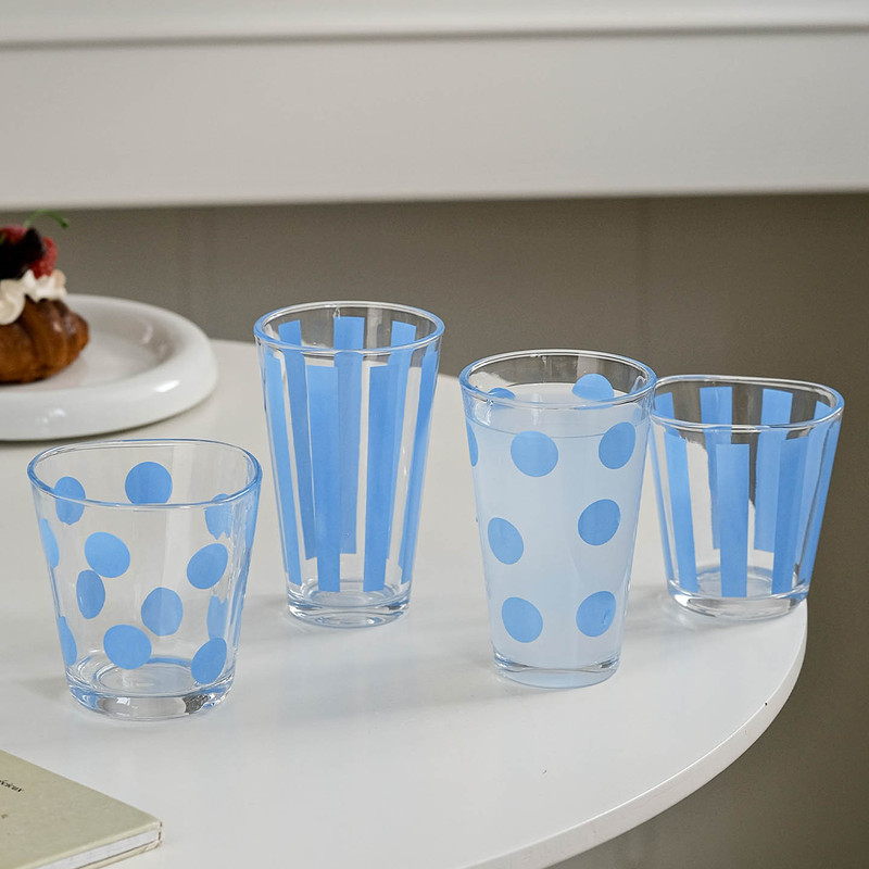 Vintage Summer Instagram-Style Healing Blue Milk Glass Cup, Large Capacity Cold Brew Cup, Juice Cup, Cold Drink Coffee Cup
