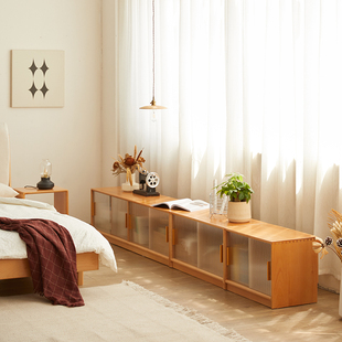 All Solid Wood Bay Window Cabinet, Low Cabinet, Floor Cabinet, Tv Cabinet, Bedroom Balcony Cabinet Combination, Simple Tatami Storage Storage Cabinet