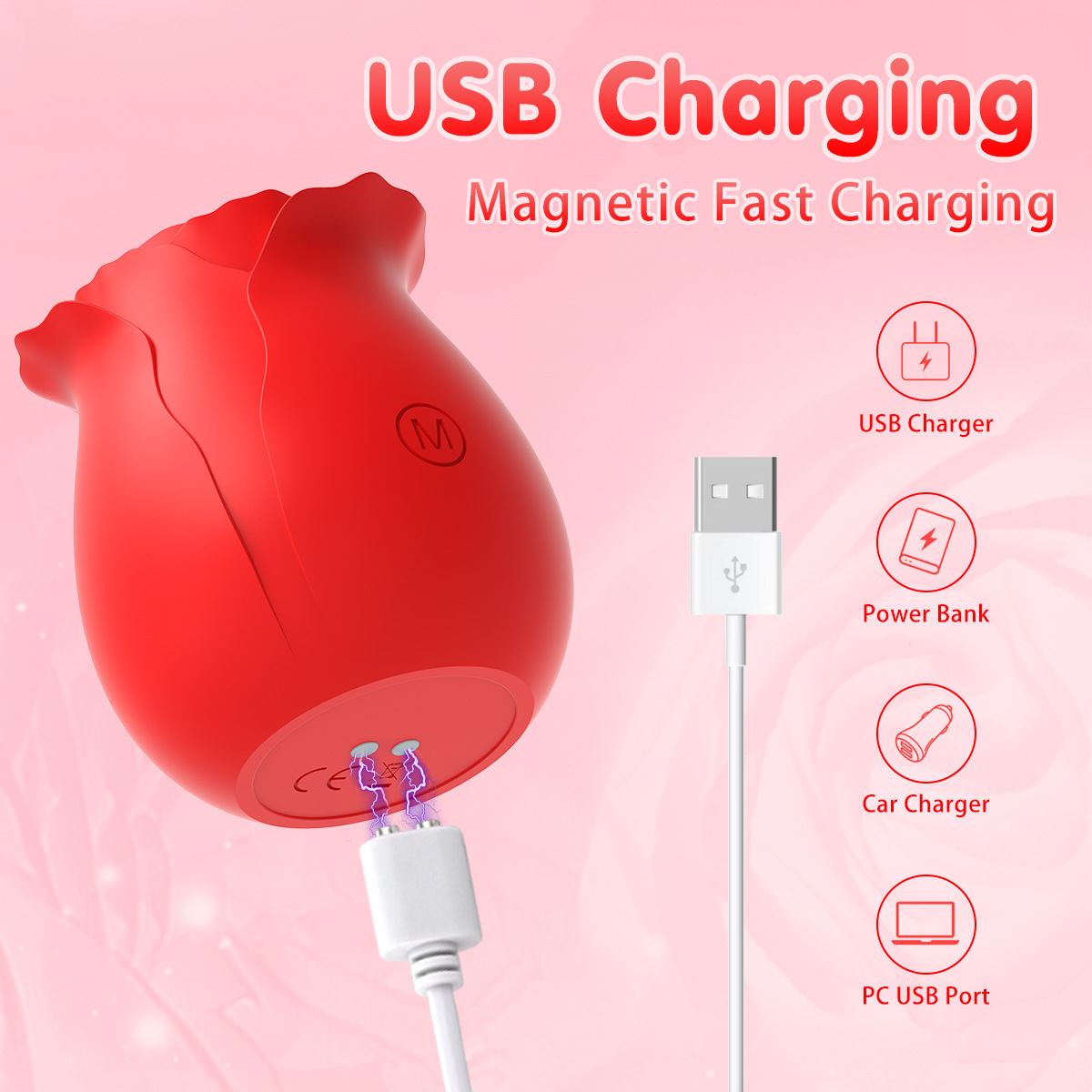 Rose-shaped Single-head Suction For Women, Instant Orgasm Sex Toy, Masturbation Erotic Adult Product, Female Vibrator_voghion.com