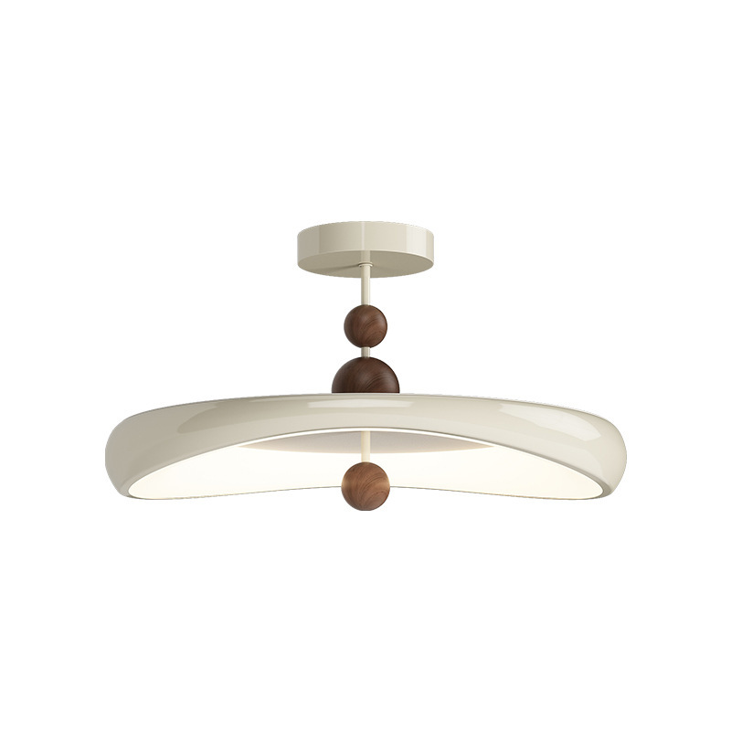 Lámpara de platillo volador de madera medieval moderna espectral lámpara de techo estudio dormitorio estilo francés comedor crema simple maestro
