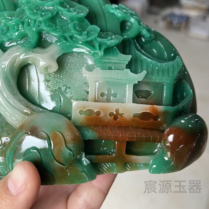 QUARTZITE 합성 장식품 모방 DUSHAN 옥 조각 풍경 장식품 홈 풍수 공예 선물 옥 장식품