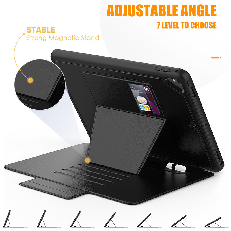 Suitable for iPad 10.2 Card Slot Protective Case T220 Stand Anti-Fall 9.7 Smart Mini6 Sleep Protection Case