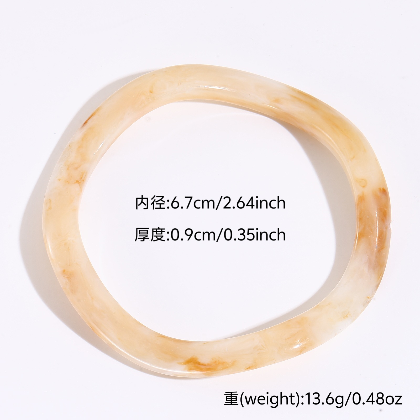 Europa y América de moda translúcida elíptica ancha joyería macarón chica retro pulsera de resina alta sensación al por mayor