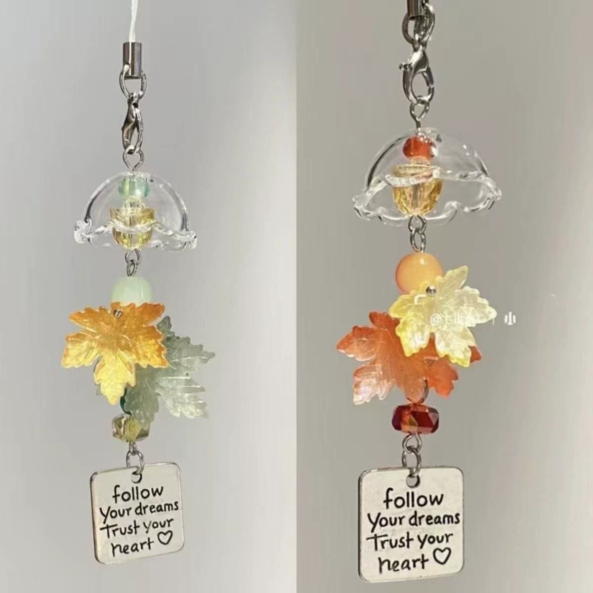 Autumn maple leaf, mobile phone, pendant, backpack, cute keychain, high quality decorations