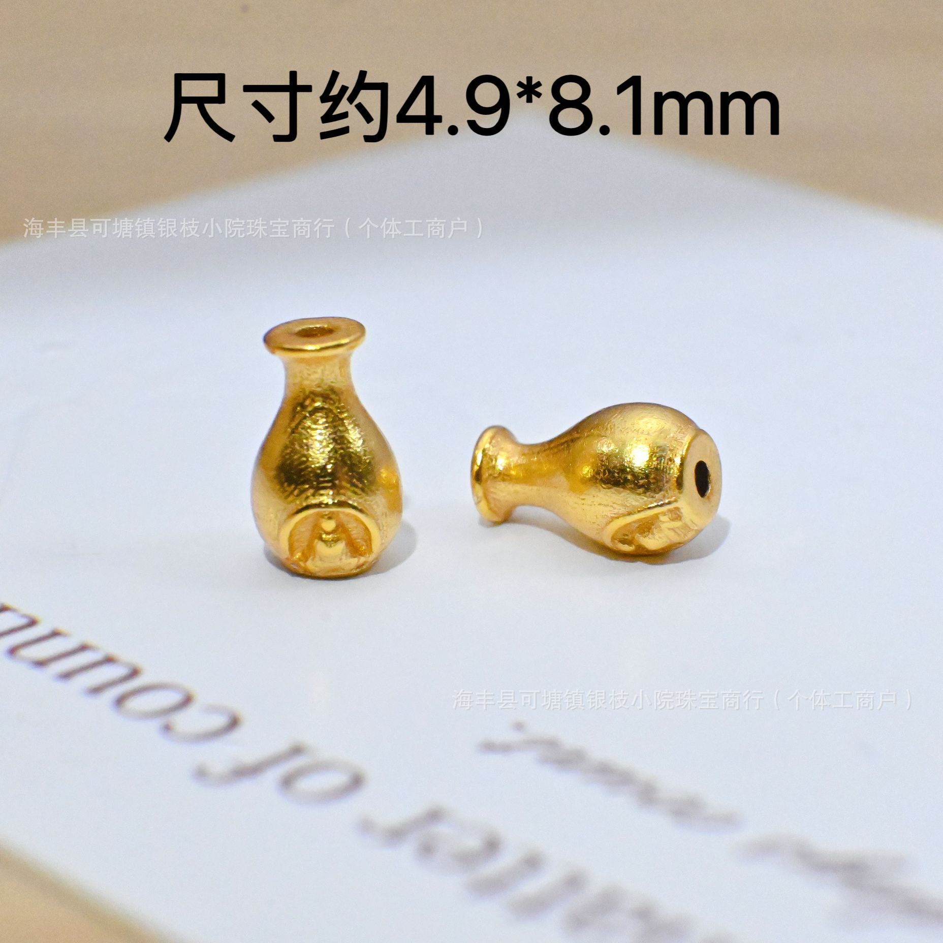 S925 Silver Ancient Gold DIY Through-Hole Accessories Cut Out Gourd Spacer Bead Pendant Lifting Braided Bracelet Necklace Accessories