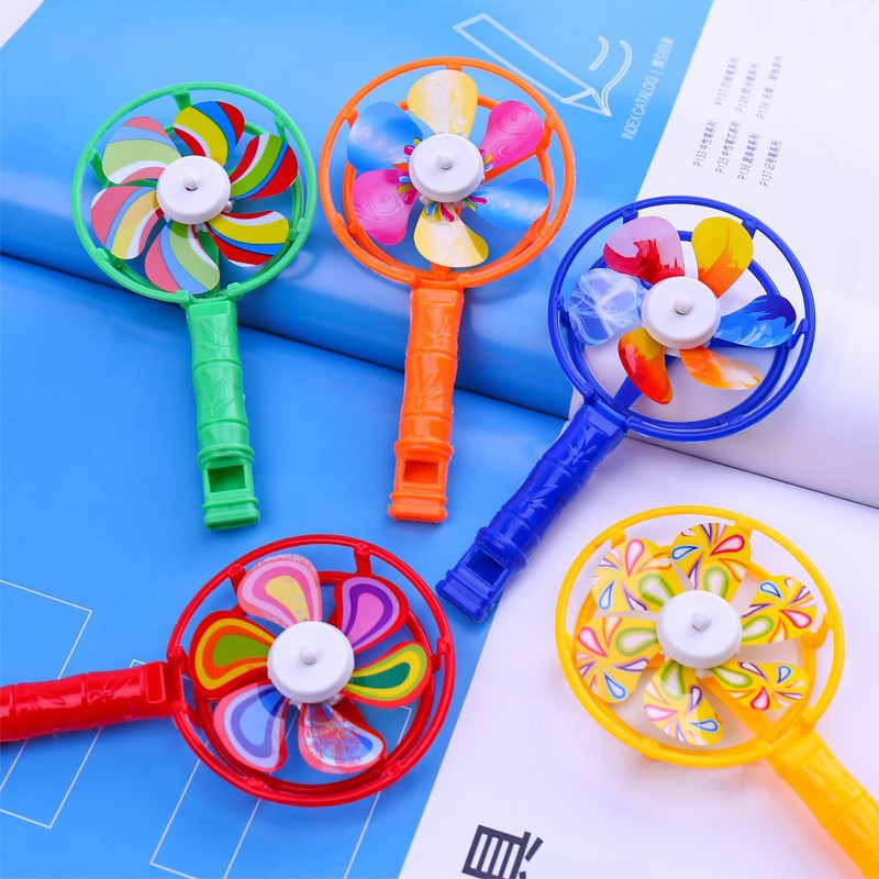 Windmill Whistle Colorful Whistle Cheer Props Candy Color Nostalgic Toys Whistle Windmill Colorful Windmill