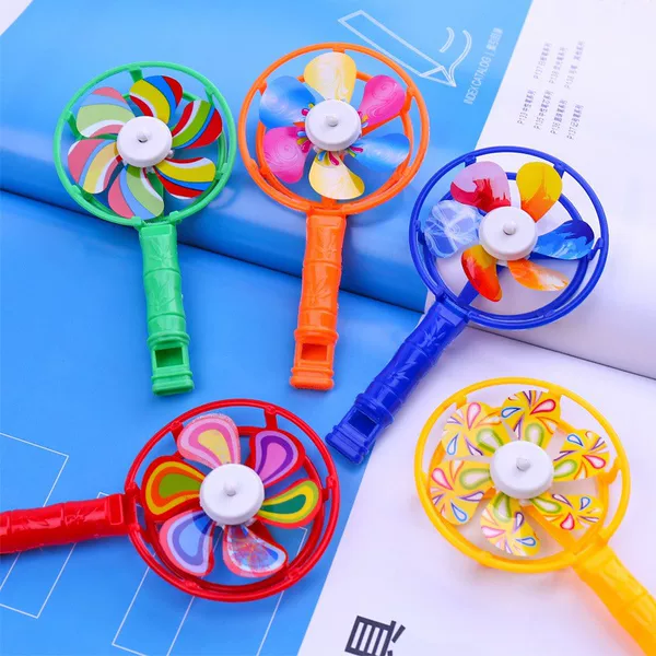 Windmill Whistle Colorful Whistle Cheer Props Candy Color Nostalgic Toys Whistle Windmill Colorful Windmill