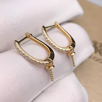 Ji Xiaofu K золотые аксессуары 18K золото U-образные серьги AU750 серьги Австралийский белый жемчуг серьги DIY бриллиант пустой