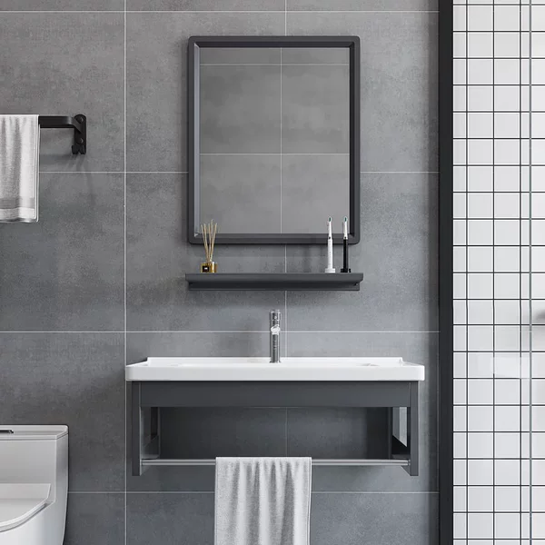 Space aluminum simple bracket basin, suitable for small apartments, wall-mounted bathroom cabinet, vanity unit, and integrated washbasin