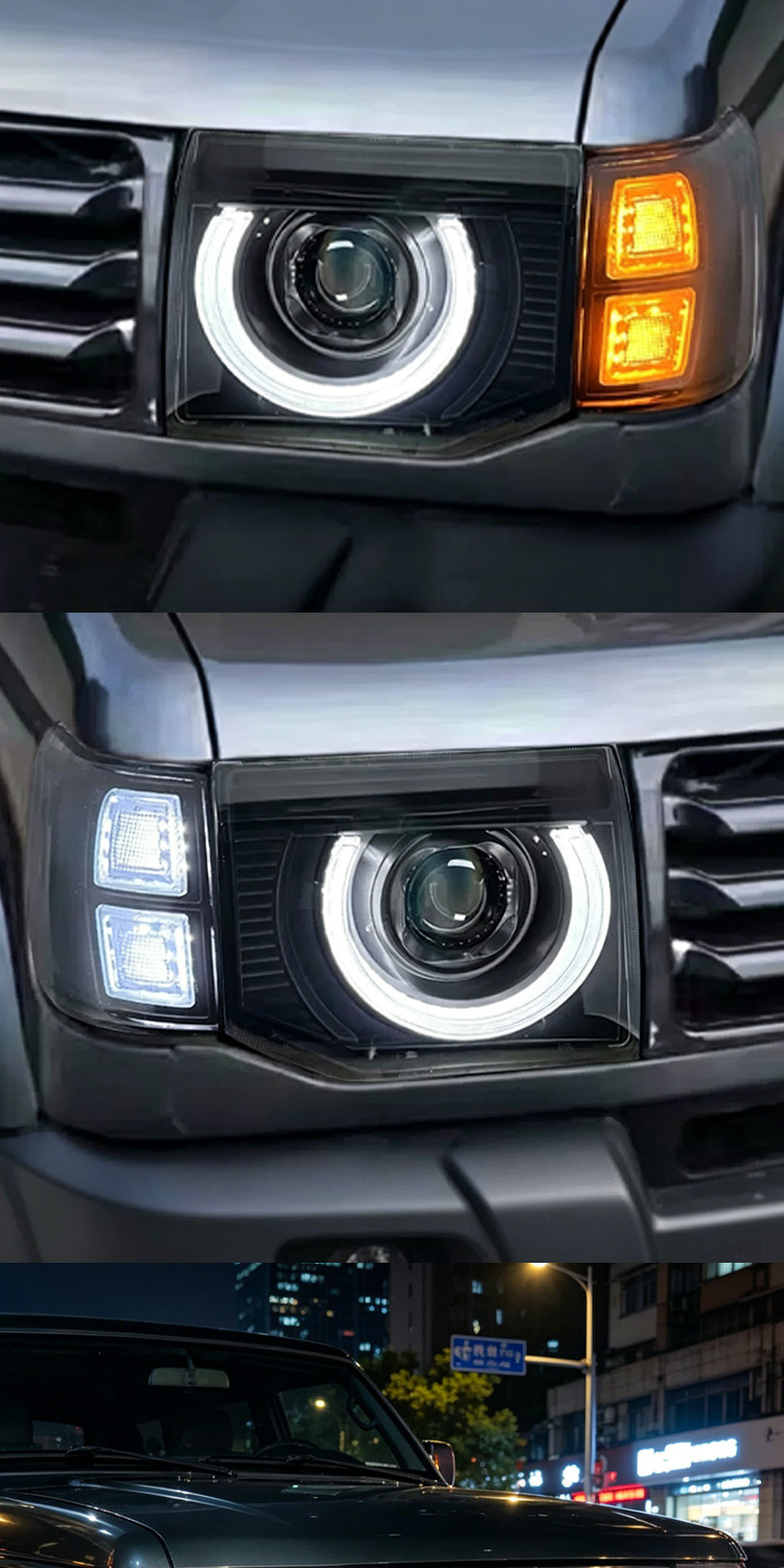 Suitable for 92-96 Mitsubishi Pajero V32 Headlight Assembly Modification with Led Lens Daytime Running Lights and Turn Signals