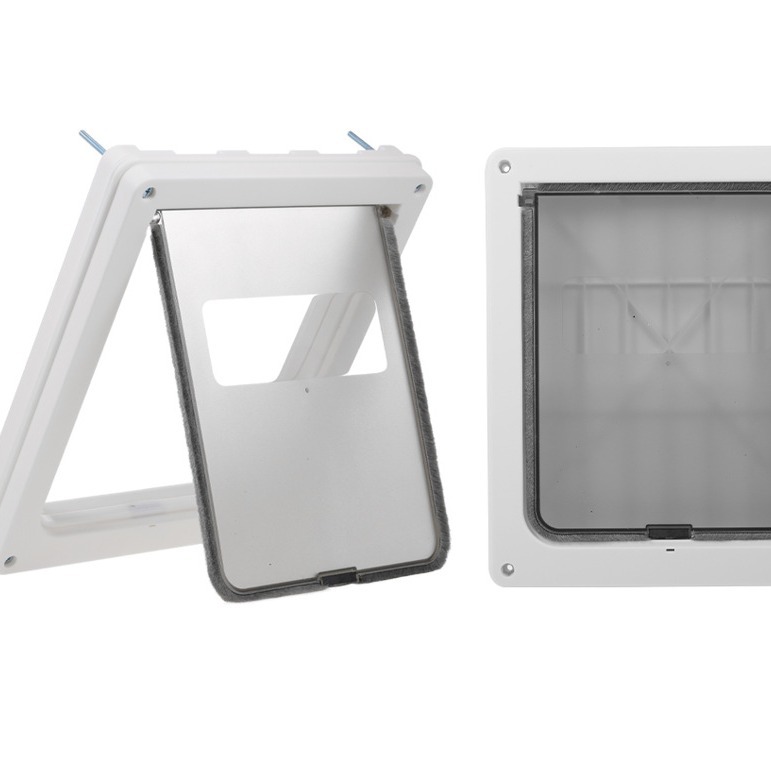 Fábrica de suministros para mascotas puerta del gato agujero de la puerta del perro puede controlar la dirección de acceso blanco negro marrón puerta del animal doméstico