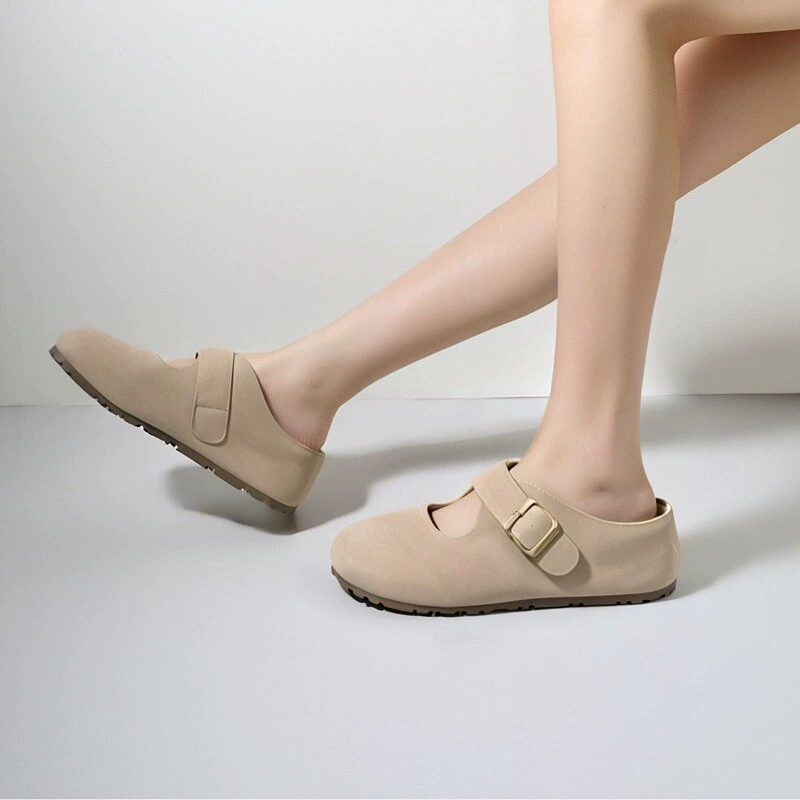 Женские мюли-слипоны на толстой подошве с закрытым носком, увеличивающие рост, весна-осень 2025, новые, в стиле Birkenstock.