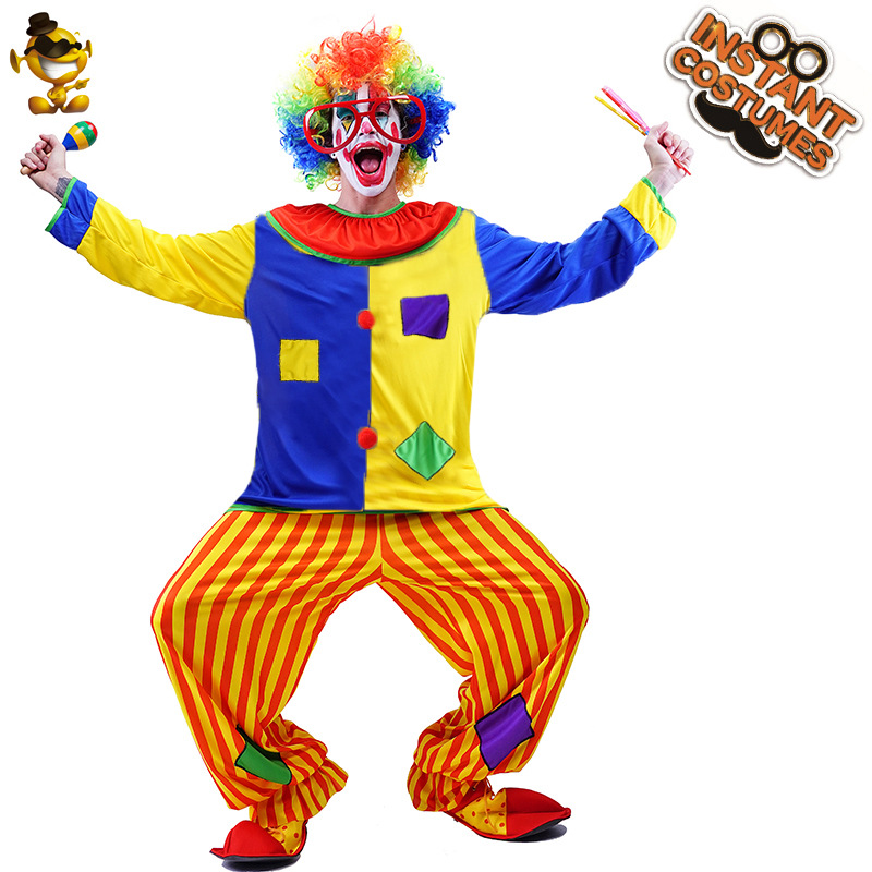 Los hombres adultos parche divertido payaso ropa de fiesta Halloween traje la etapa COS distribución al por mayor