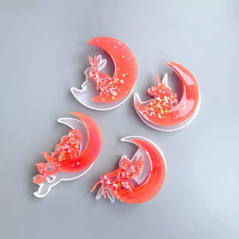 Espejo epoxi molde sirena en la Luna, chica, conejo, uno-cuerno modelado decorativo molde de silicona