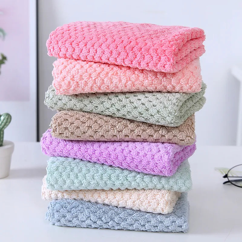 Pineapple Pie Hand Towel Small Square Soft Absorbent Children's Baby Face Towel Face Towel Kitchen Wash Cleaning Rag