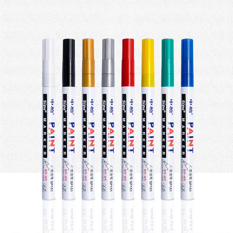 Fabricante Zhongbai pintura pluma SP151 1,0mm blanco marcador aceitoso neumático pluma resaltar firma pintura cepillo