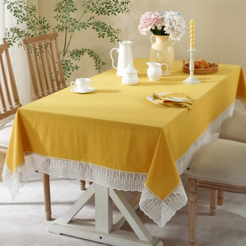 Le Xuan Show New French Beautiful Meteor Shower Lace Solid Color Dormitory Dining Table Cloth Coffee Table Cover Photo Background Cloth