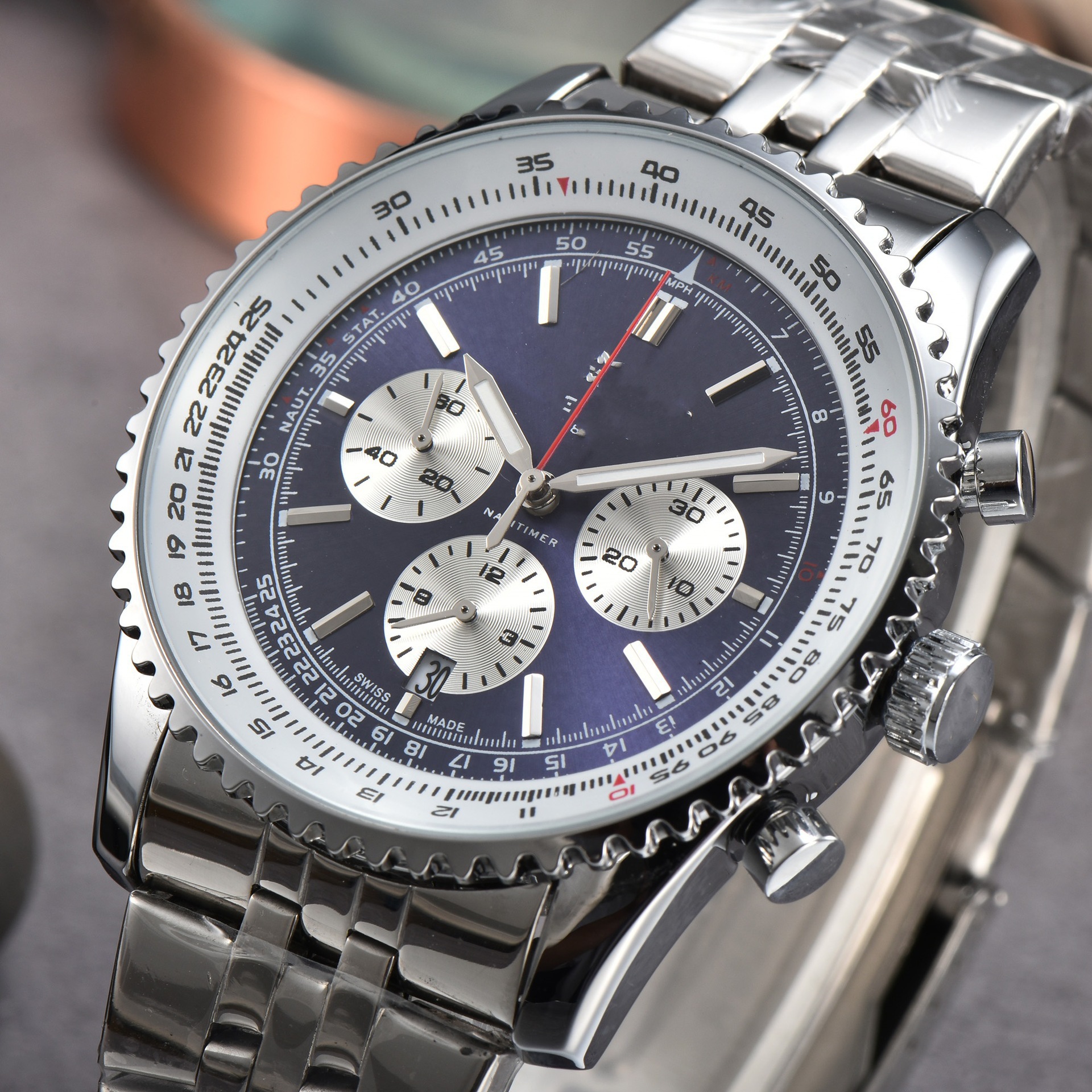 2024 foreign trade men's explosions men's watches six-pin multi-functional automatic quartz watch manufacturers wholesale a piece