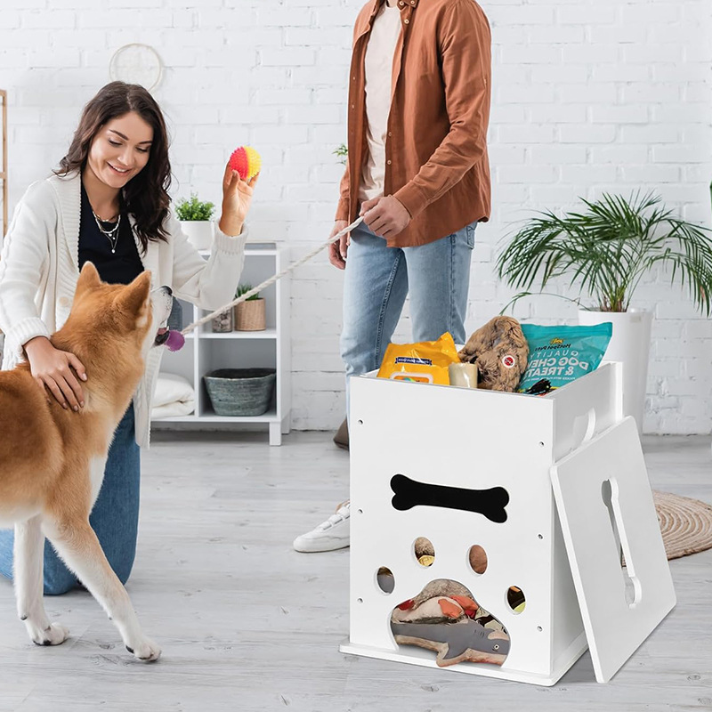 Caja de almacenamiento de juguetes de madera, caja de almacenamiento para artículos de mascotas, caja de almacenamiento multifuncional para el hogar, caja de madera de almacenamiento