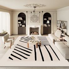 地毯客厅耐脏易打理北欧简约线条水晶绒茶几毯家用隔凉耐磨地毯