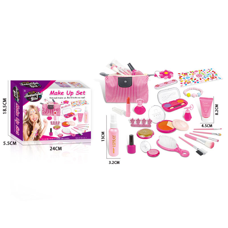 Niños transfronterizos en casa simulación de juguetes de maquillaje para niñas con paquetes de maquillaje no borrables para niñas para jugar