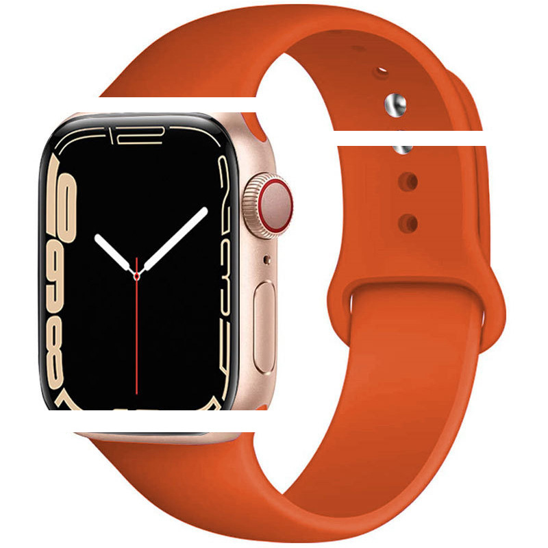 Suitable for iwatch89ultra single-color Apple silicone watch strap and iwatch solid-color silicone screw-down watch strap Item Picture