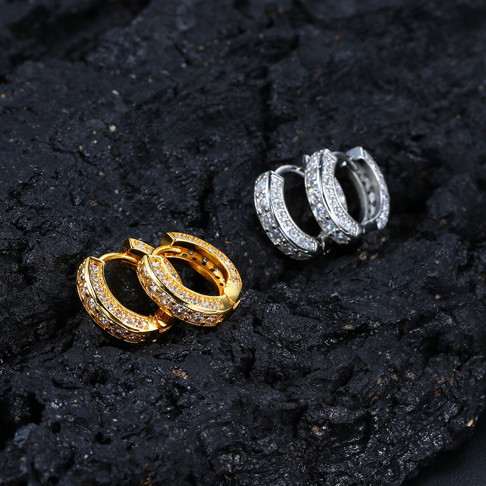 Ear clip Classification 1 Pair Quantity 1 Pair Hip-hop Retro Geometric Circle Plating Inlay Copper Zircon Ear Clip